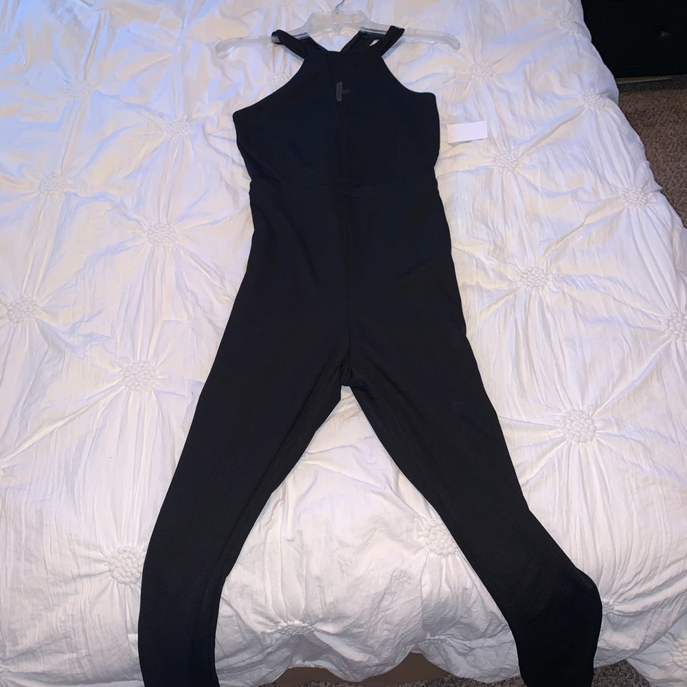 Black highneck jumpsuit